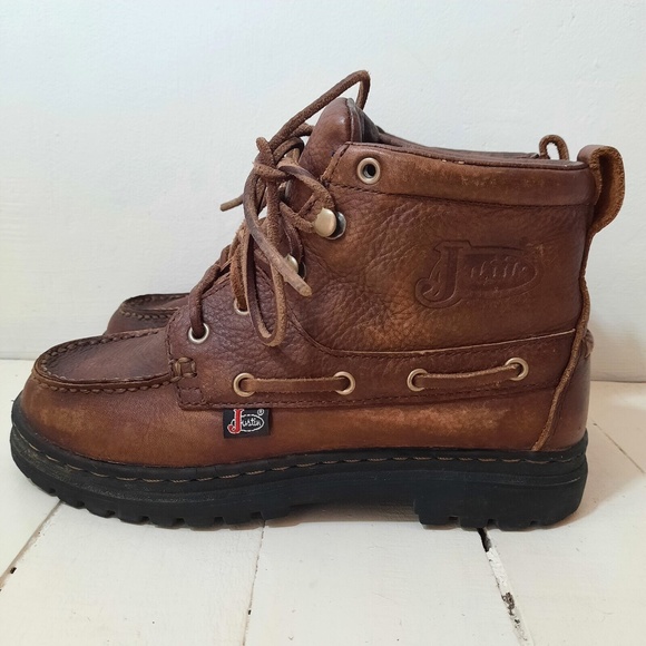 Justin Boots Shoes Justin L99 Brown Leather Ankle Chukka Boots Womens Size 6 M Poshmark